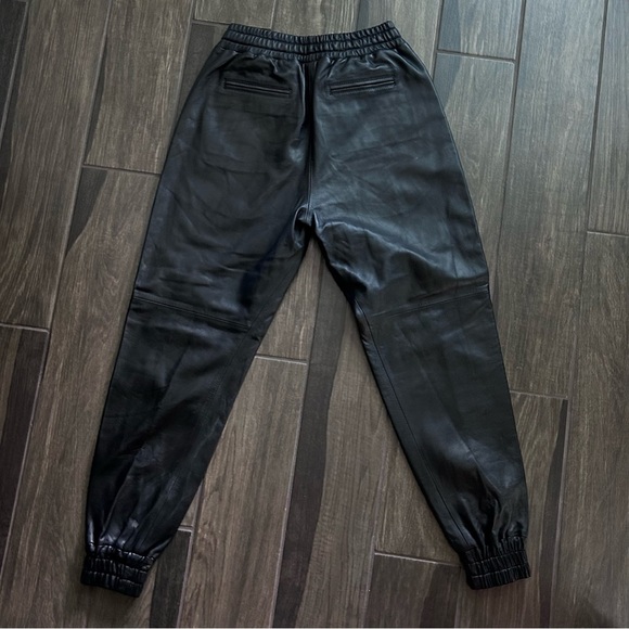 Coach Women’s Leather Joggers Track Pants in Black Sz 4 - Picture 5 of 7